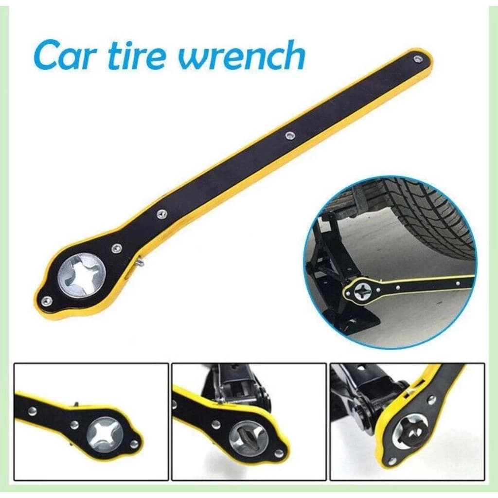 Chave Catraca para Macaco de Carro jack Portatil Universal Chave Catraca Jack 34cm Universal c/ Adaptador