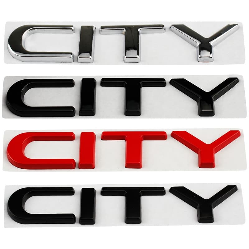 Honda1pc Novo 3D Metal City Emblema Modificado Cidade Carro Traseiro Tronco Corpo Decalque Adesivo Para Honda