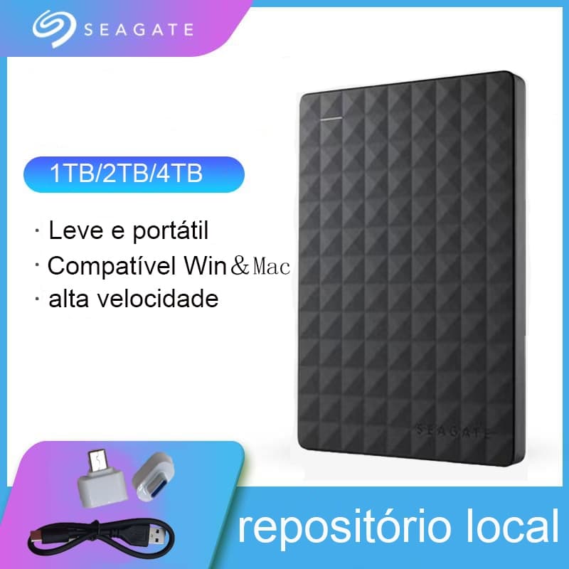 Seagate HD Externo 1TB/2TB/4TB USB 3.0 Disco Rígido De Grande Capacidade De Armazenamento SSD De Velocidade De Transferê