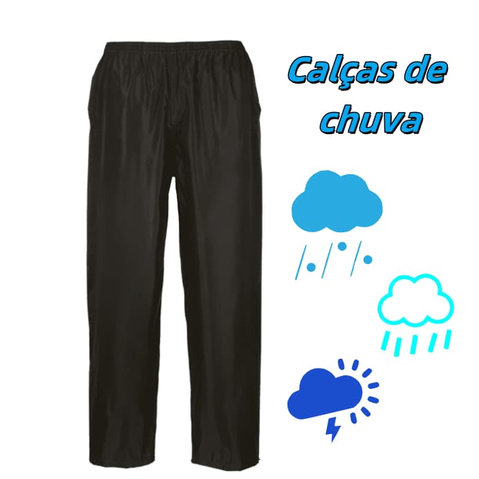 Calça De Chuva Motoqueiro Impermeável Reforçada Flexível Pvc