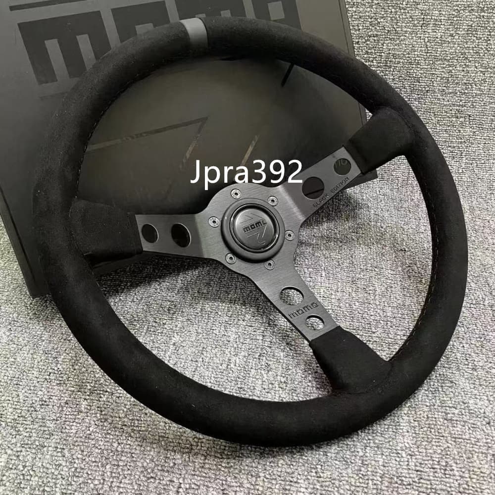 Volante De Carro Em Camurça MOMO De 14 " Drift Racing Black Edition
