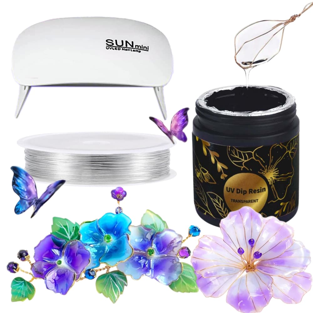 Resina De Imersão UV De Cura Rápida De Alto Brilho Para Joias E Artesanato Em Flores Kit DIY 50ml/100ml Com/Sem Luz