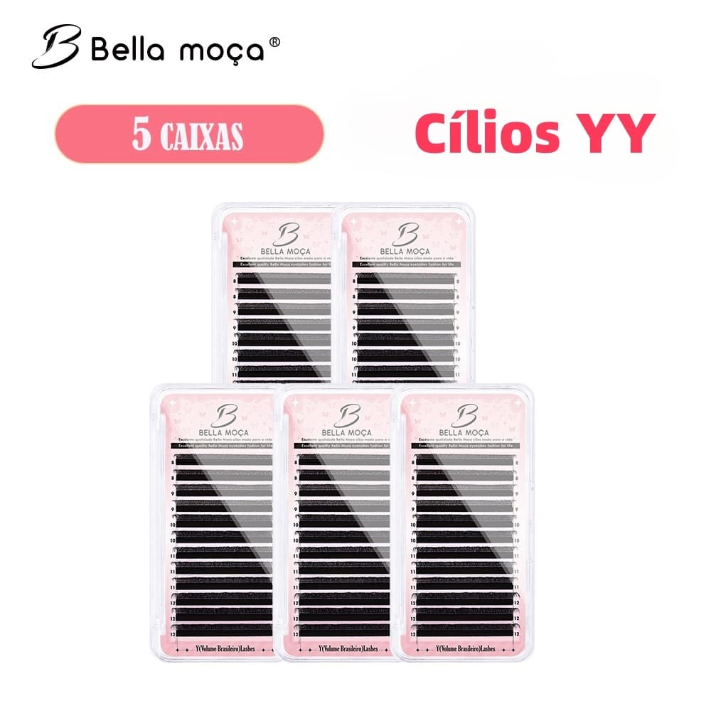 Kit De 5 Caixas Bella Moça YY Cílios Strand to 0.07D Extensão De volume Brasileiro