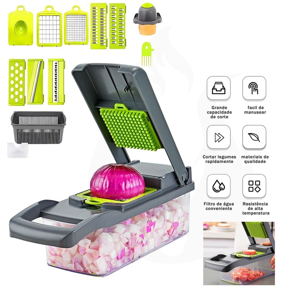 Fatiador Profissional Multifuncional De Aço Inoxidável 16 Em 1 Para Vegetais/Frutas/Legumes