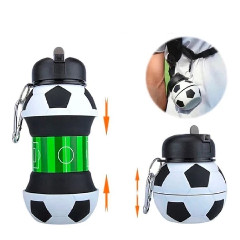 Garrafa Infantil Dobrável Eco silicone 500ML Retrátil Bolas De Futebol garrafa de esportes Ar Livre
