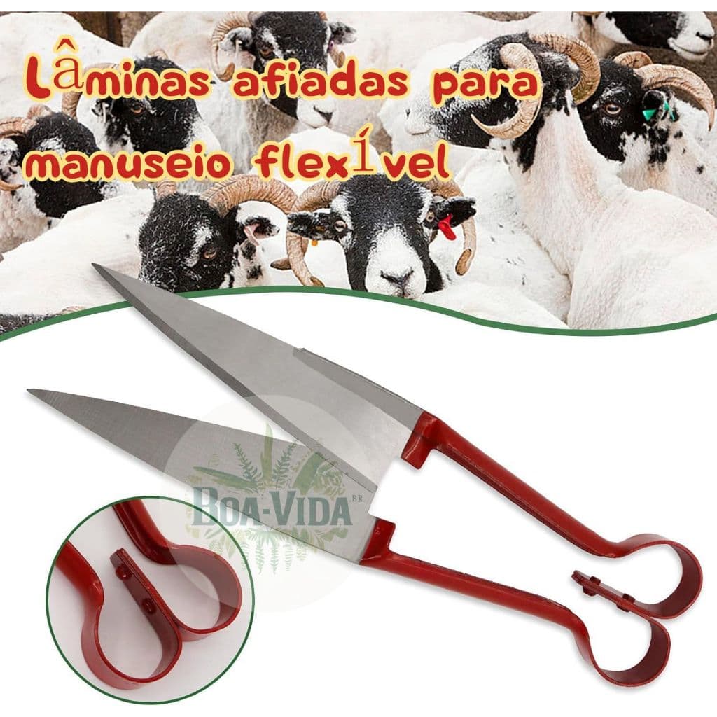 Tesoura Para Poda e Tosa Aparar Crinas Tosquia Jardim Cavalos Ovelhas Tipo Mola