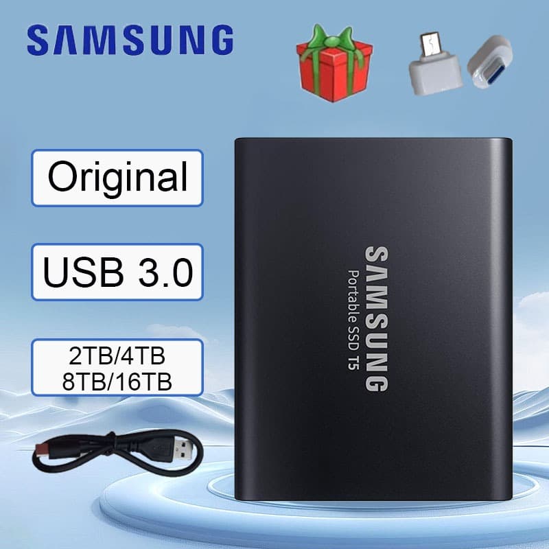 Original Samsung SSD T5 USB 3.1 Grande Capacidade De Armazenamento 2TB/4TB/8TB/16TB HD Externo Para Computadores Telefon