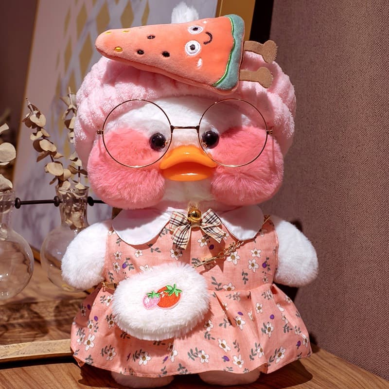 (DIY) Larafan pato de pelúcia Brinquedo Dos Desenhos Animados，pato lalafanfan，paper duck de pelúcia，Brinquedos de menina