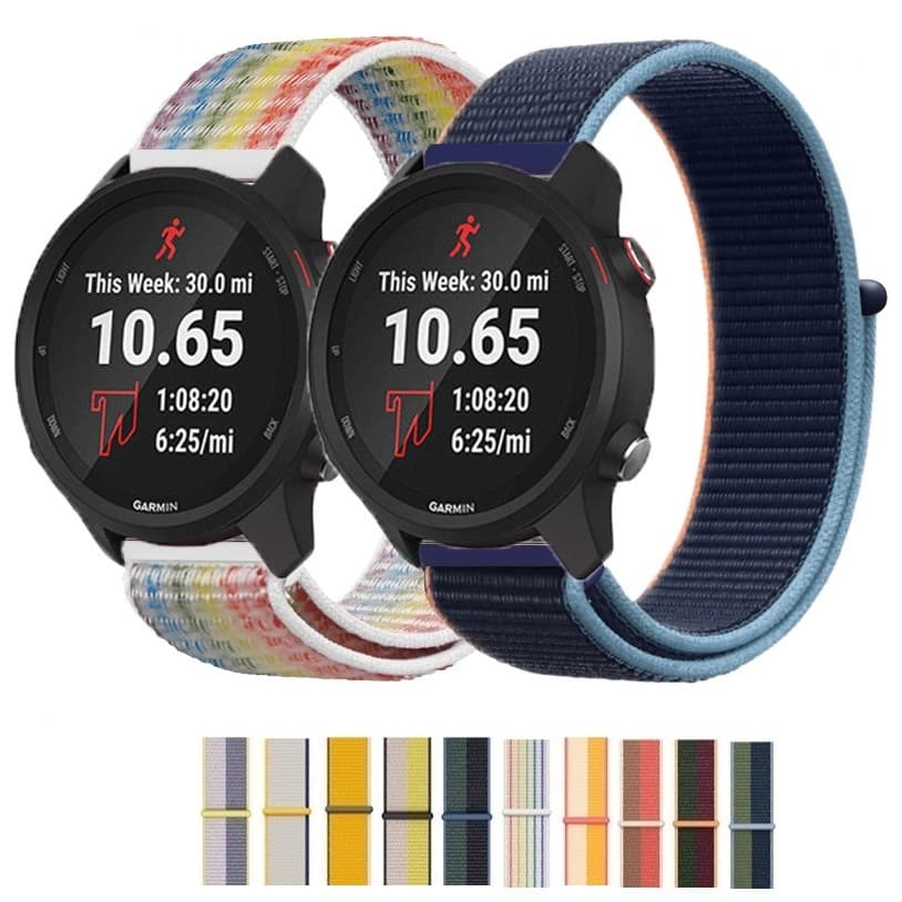 Pulseira Trançada De Nylon De 20 Mm 22 Para Garmin Forerunner 265 255 245 245M 645 645M 55 158 165 970 570 42mm 47mm 70