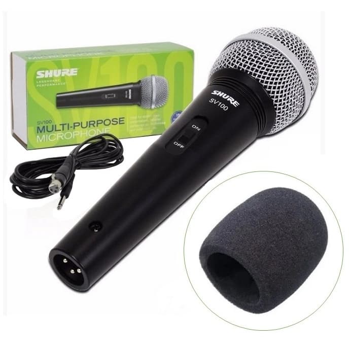 Microfone Shure SV100 Cabo Selado Dinâmico original Em Forma De Coração