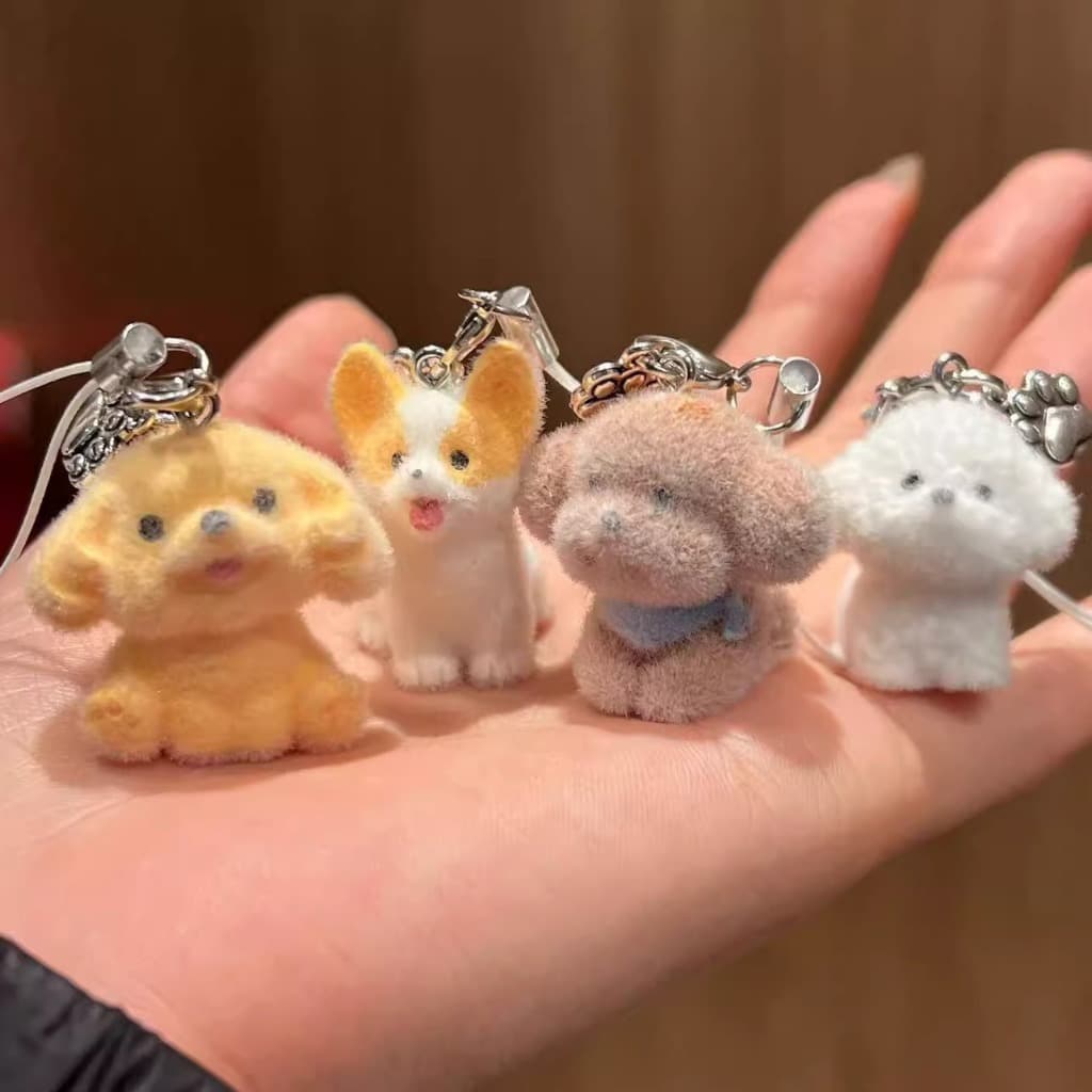 Bonito Reunindo Filhote De Cachorro Boneca Chaveiro Mini Corrente Do Telefone Móvel Cordão Acessórios DIY Saco Pingente