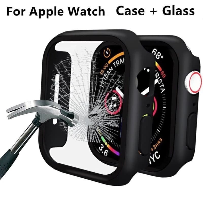 Capa De Vidro Temperado Para Apple Watch Series Band 10 9 8 7 6 SE 5 4 Case 42/46/40/41/44/45/49mm Slim TPU Protetor De