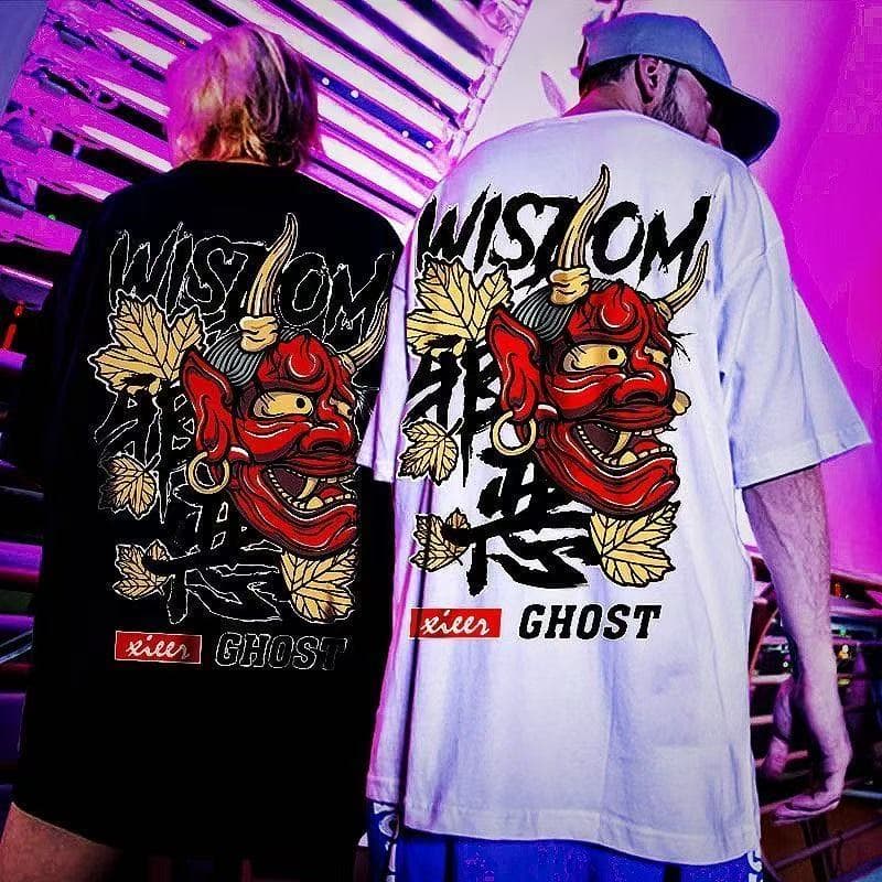 Camiseta de alta qualidade 100% algodão, estilo básico estilo japonês, Hell Demon, promoção limitada