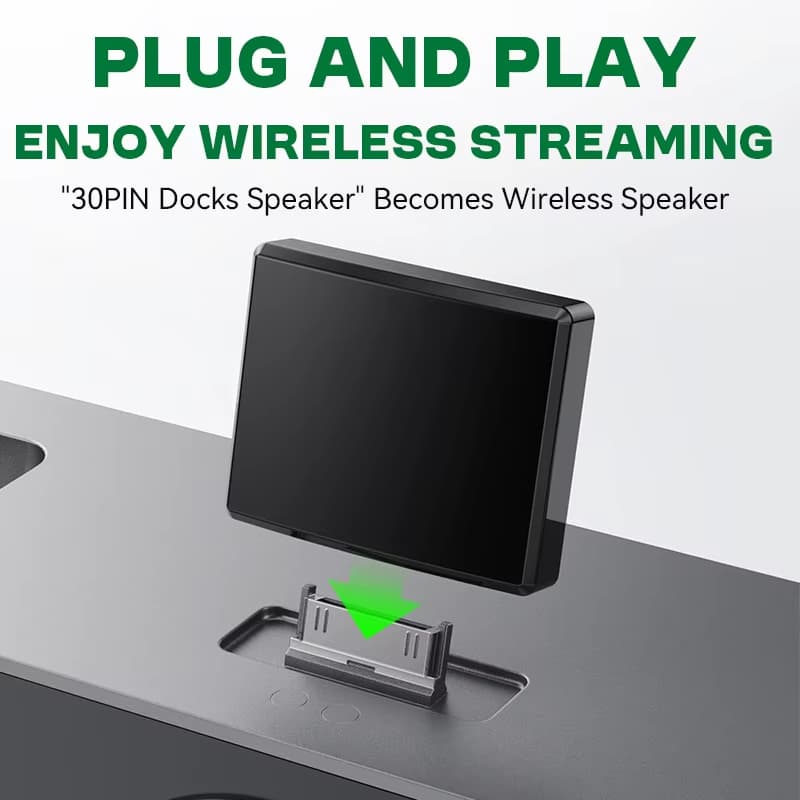 30Pin Bluetooth 5.4 Receptor De Áudio Alta Fidelidade Música Sem Perdas Compatibilidade Adaptador Fio A2DP Para 30 Pinos