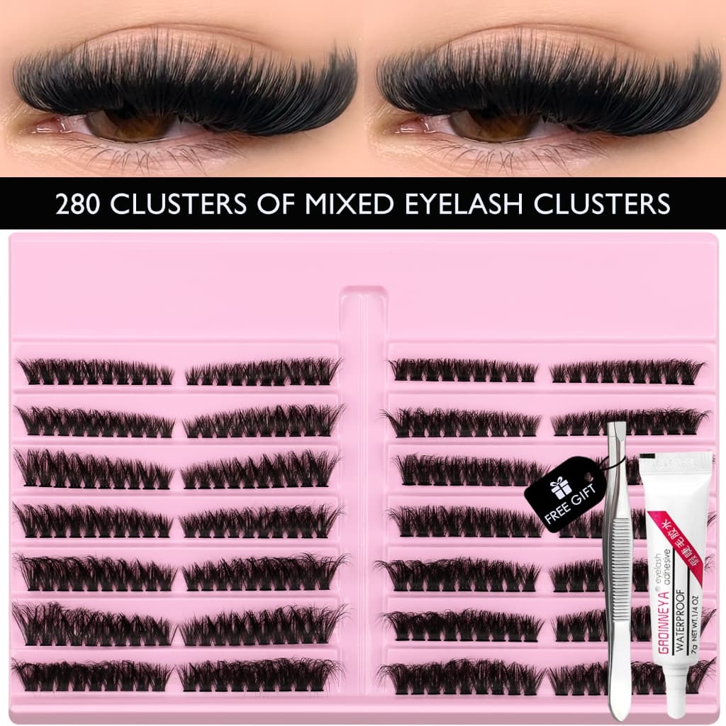 Kit De Extensão De Cílios Finos Clusters Natural C Onda Fofo Cluster Extensões Individuais