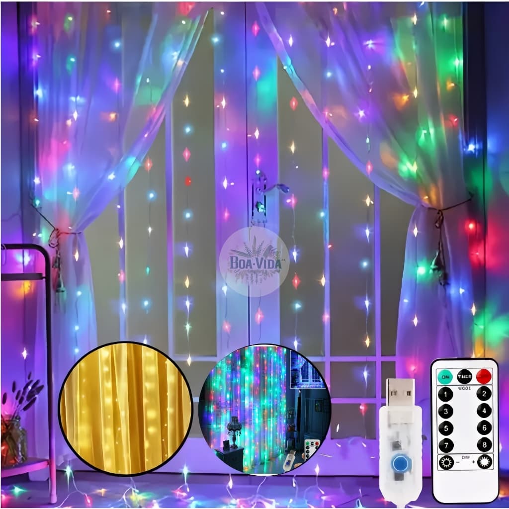 Janela Led Cortina Luz Cortina Romântica Para Casamento De Natal Pisca Cascata Decoração Janela