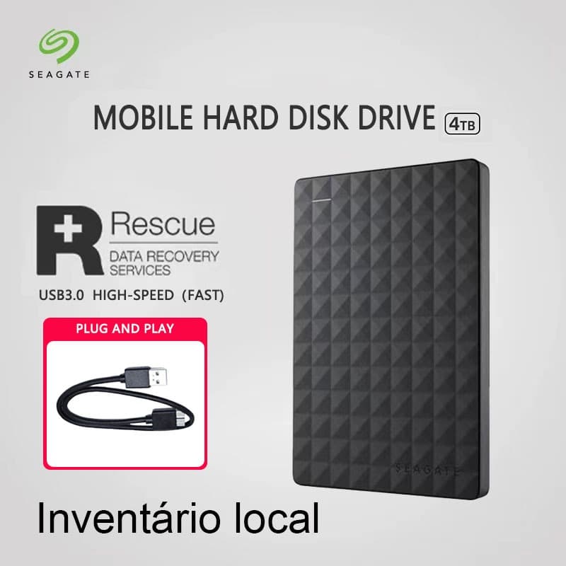 Original HD Externo USB 3.1 SSD 1TB 2TB 4TB Armazenamento De Grande Capacidade Para Escritório E Estudo