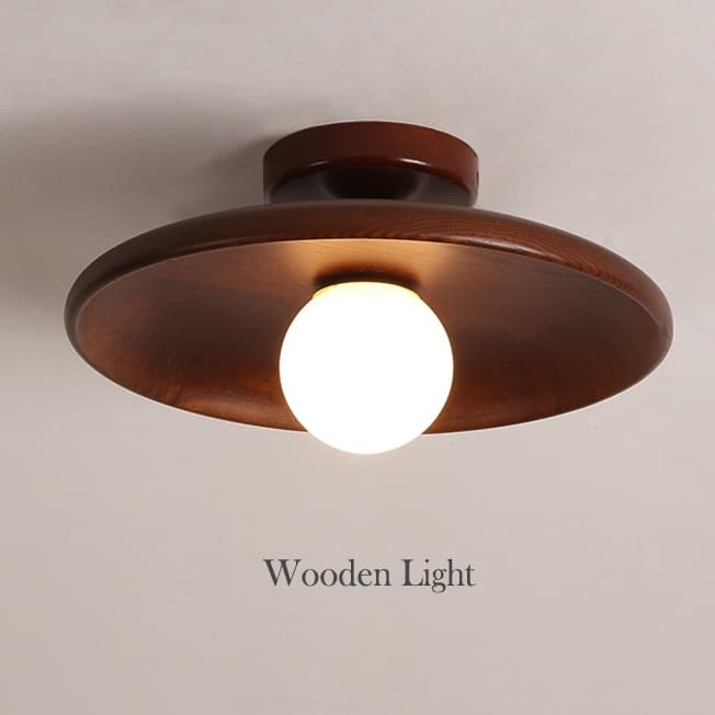 Luz De Teto Retrô De Madeira Maciça , Lustre Led Estilo Log Minimalista , Corredor , Sala De Estar , Quarto , Decorativa