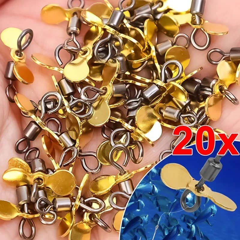 20 Pçs Plug Fundição Lâmina De Hélice De Pesca Turbo Spinner Lâminas DIY Isca Gancho Acessórios