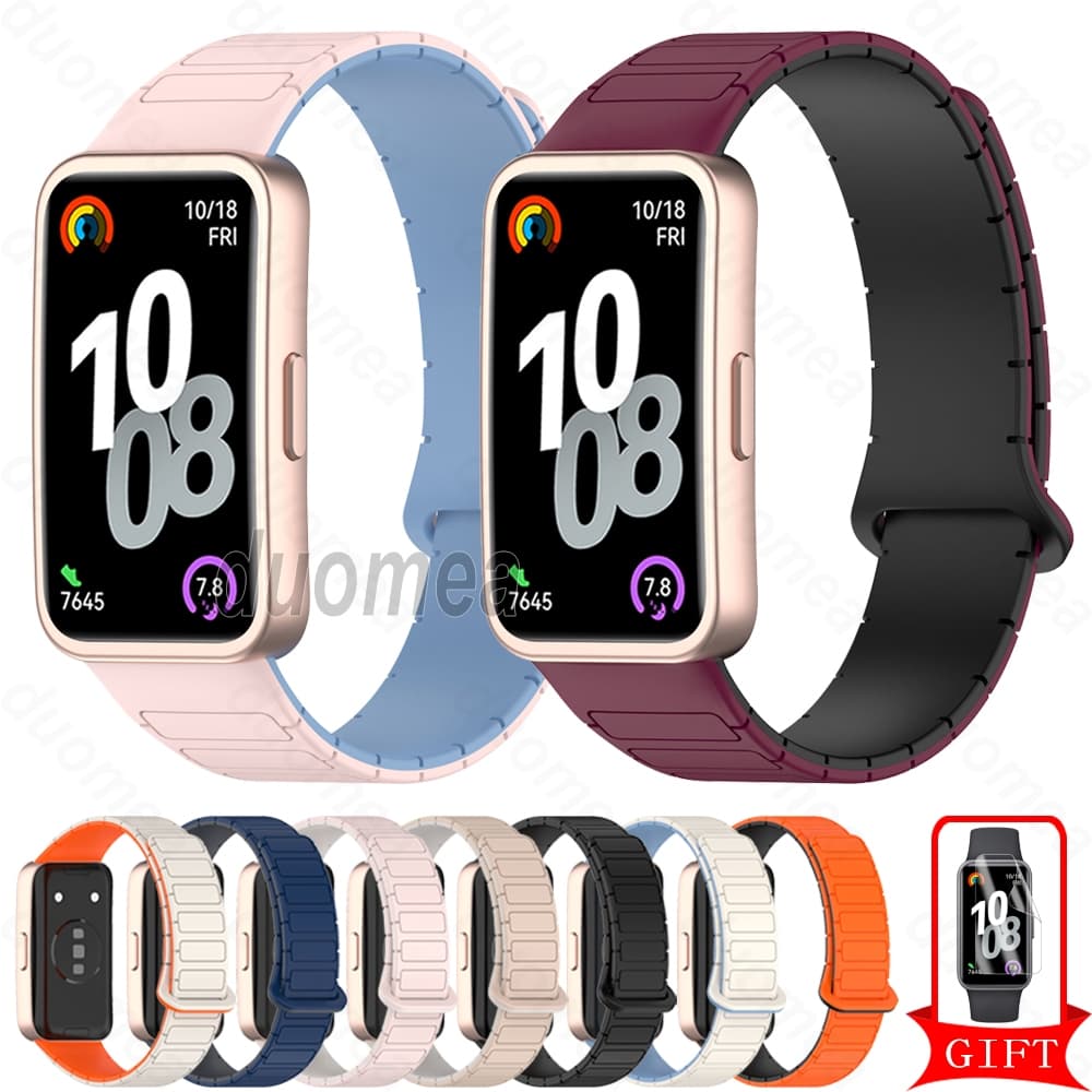 Pulseira De Silicone Magnética Acessórios Para Huawei Band 10 9 8