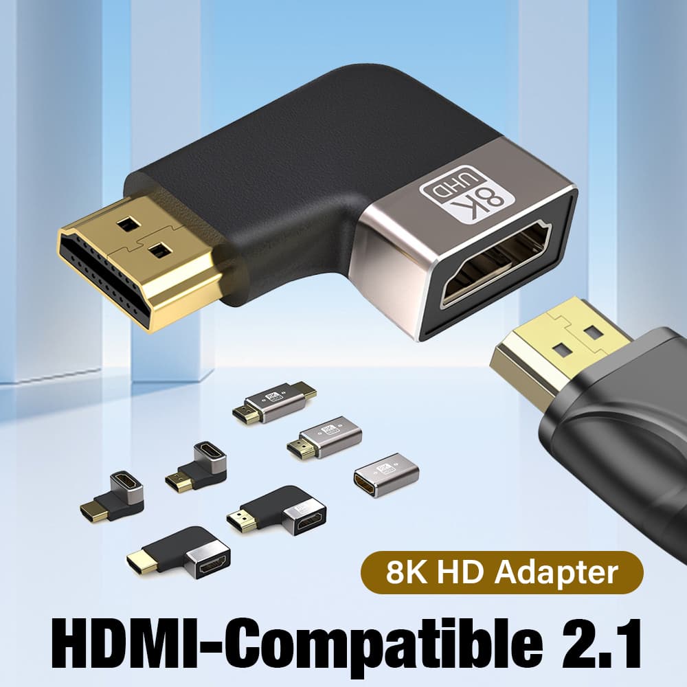 Cabo Adaptador Conector HDMI 2.1 8K PS4 PS5 TV Computador Portátil Conversor em Forma de U de Ângulo Reto de 90 180 Grau