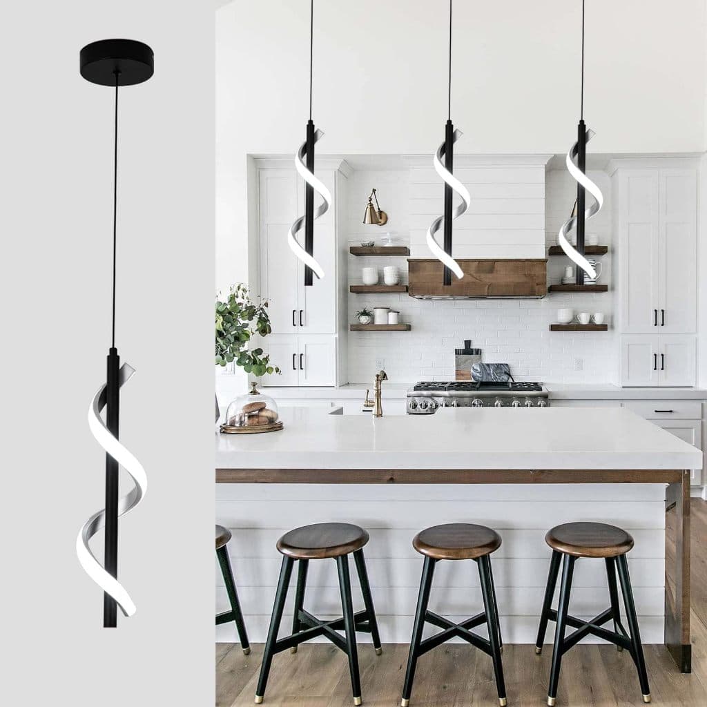 (3 cores em 1 luz) Lustre Pendente Luminária de Teto Led Dourado Decoração Minimalista Moderno para Sala Quarto Cozinha