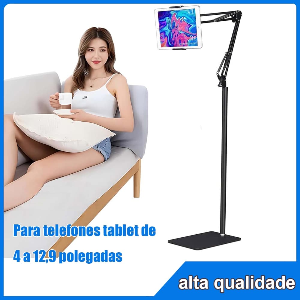 Suporte de elevação multifuncional Suporte para celular tipo piso de 133 cm adequado para celular/Tablet (13-43 cm) Base
