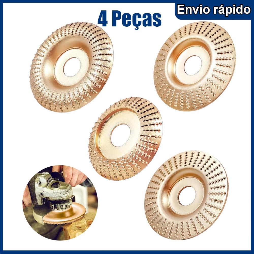 4 PCS Disco de escultura em madeira Rebolo Disco Rebarbadora de escultura madeira Disco de moagem para carpinta 22mm