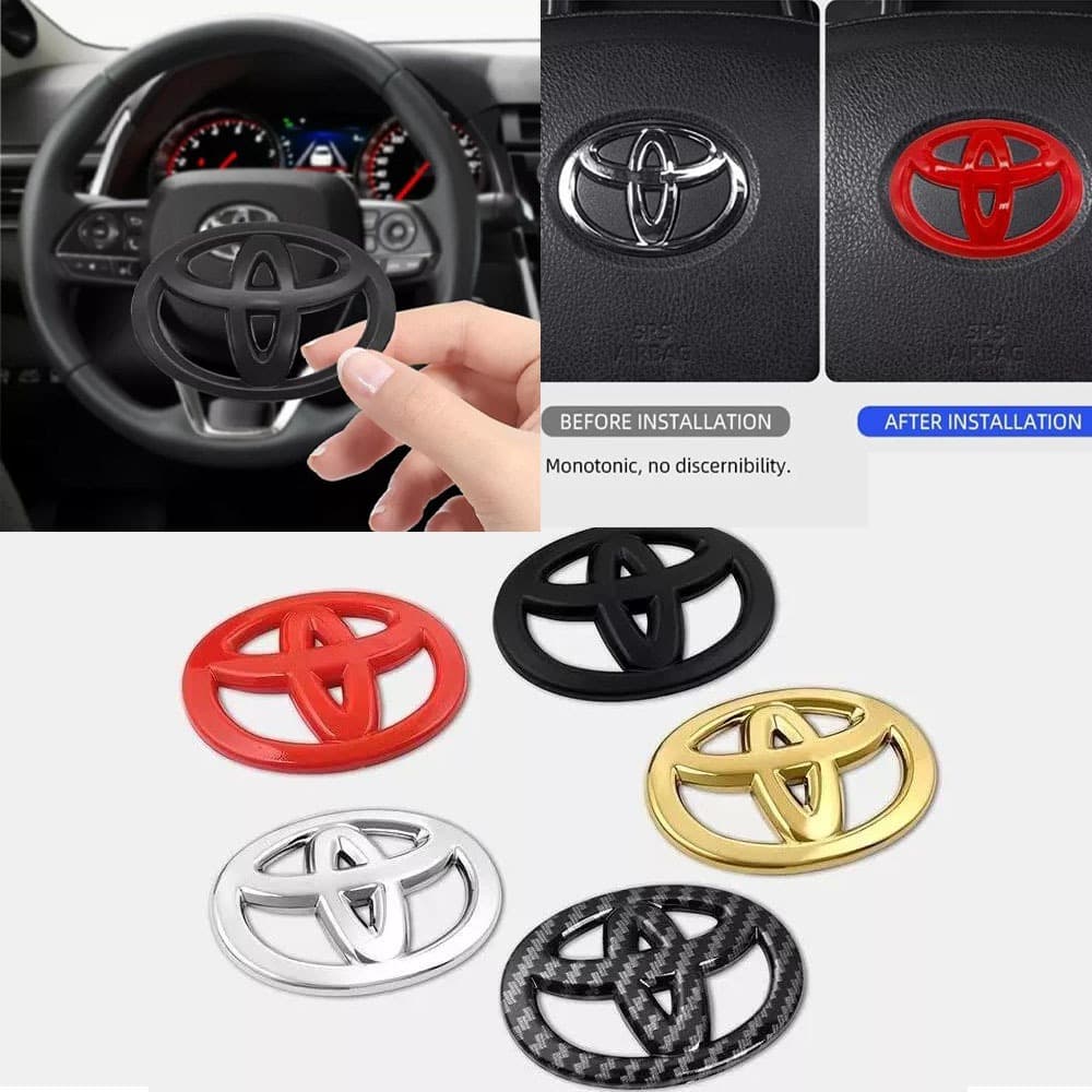 Adesivo Emblema Do Volante Carro Toyota Para Avanza Vios Wigo Rush Fortuner Innova Hilux Corolla Cross Hiace RAV4 FJ Cru
