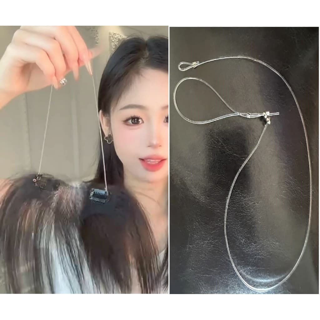 2 Peças De Alça Elástica Transparente Ajustável Invisível Para Toppper De Cabelo Mulheres