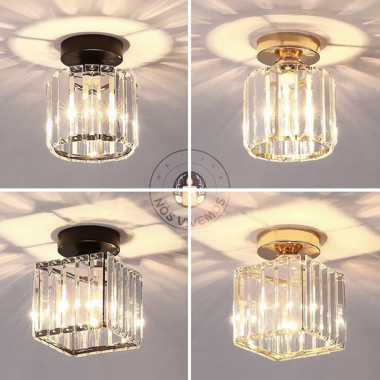 Luminária de Teto de Cristal LED Moderna Bivolt para Corredor, Varanda, Entrada e Sala de Banheiro, Decoração Elegante