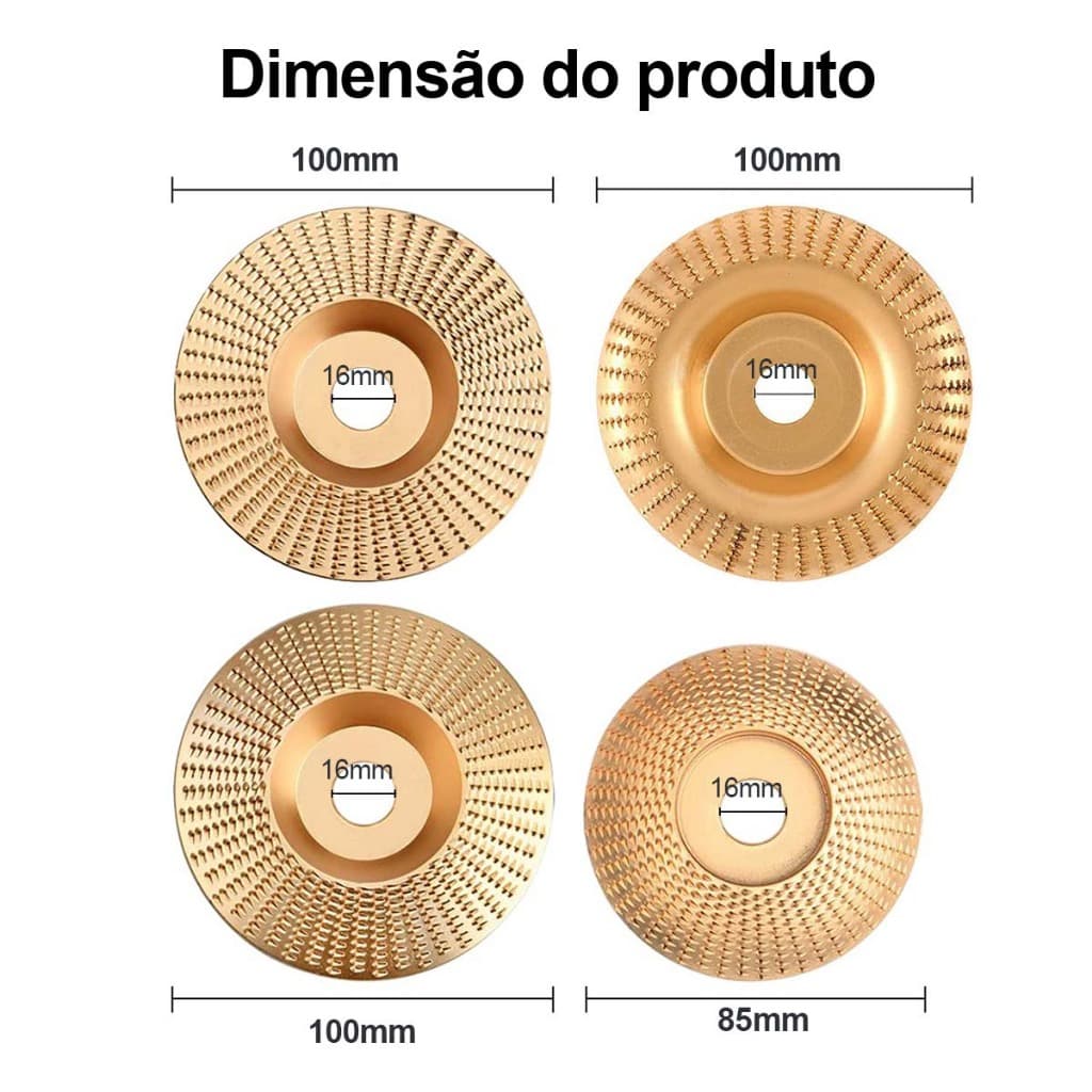 4 peças de rebolos de carboneto de tungstênio, conjunto de disco de gravação de disco de modelagem de madeira de moedor