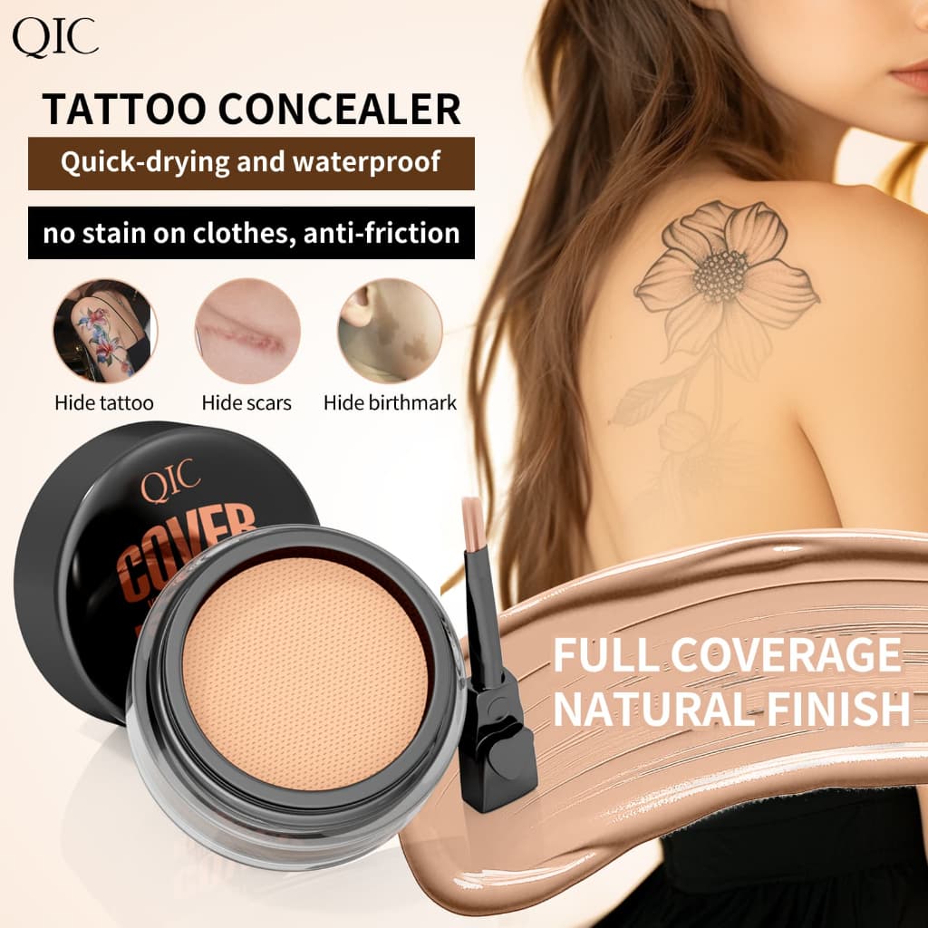 Base Líquida Corretivo QIC Cobre Manchas De Tatuagem , À Prova D'água , Hidratante E Iluminador