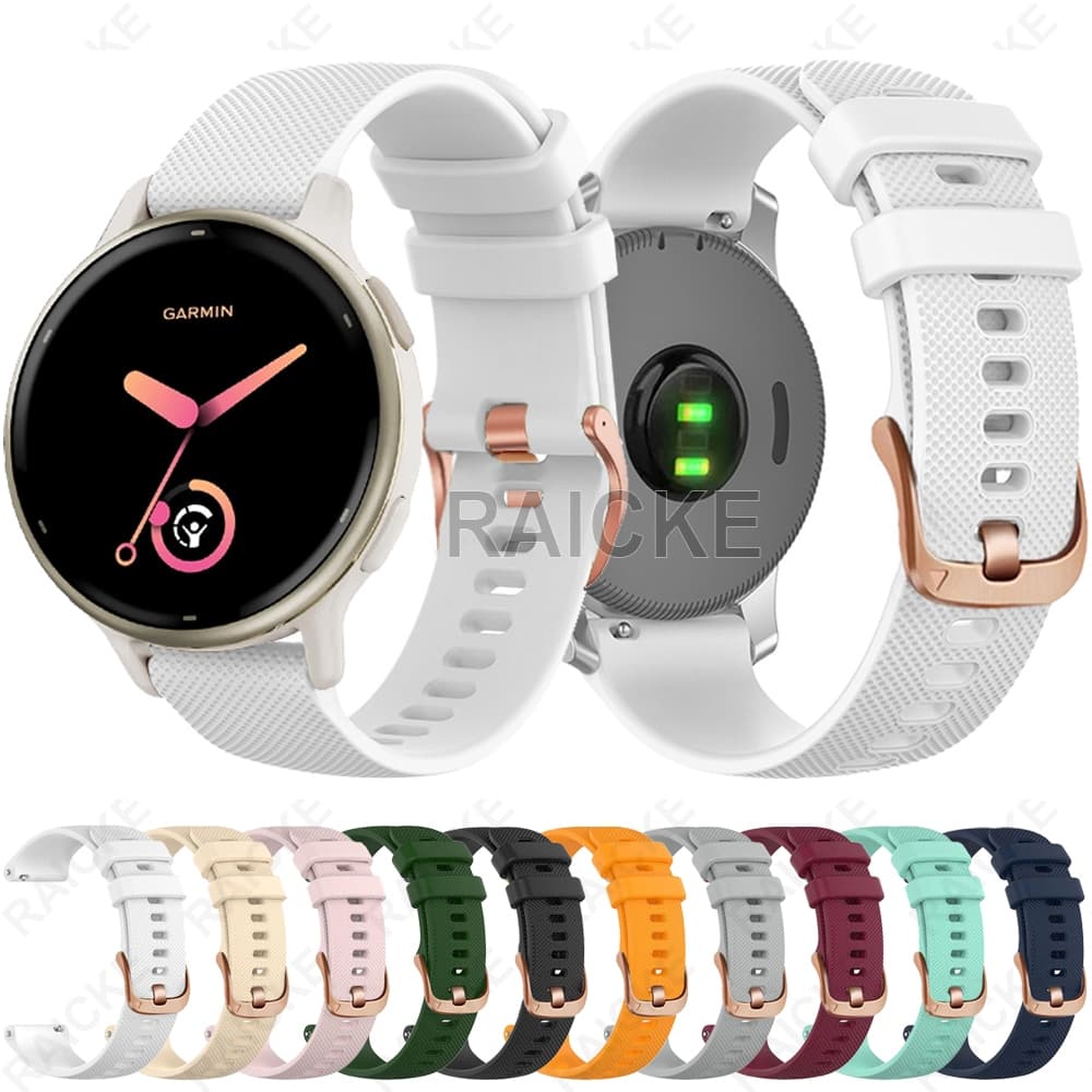 Pulseira de silicone macia para Garmin vivoactive 5 6 / 3 Music / Forerunner 55/70/170/165/245/645/158/168/S50