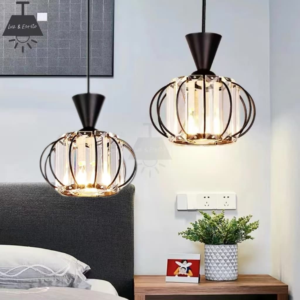 Lustre De Cristal Simples Quarto Minimalista Sala Estar Jantar Bar Lâmpada Cabeceira