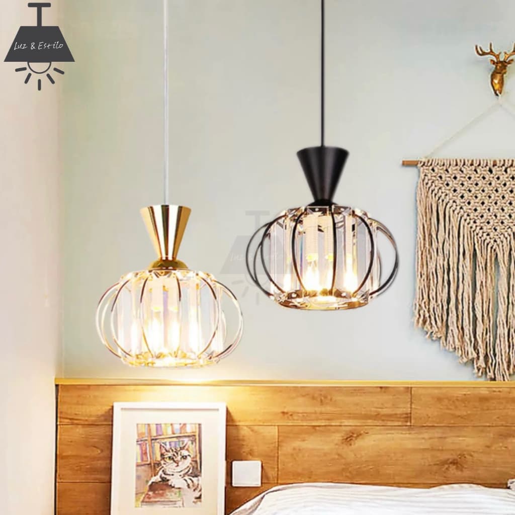 Luz Teto Quarto Lustre Lâmpada Nordic Metal Cristal Único