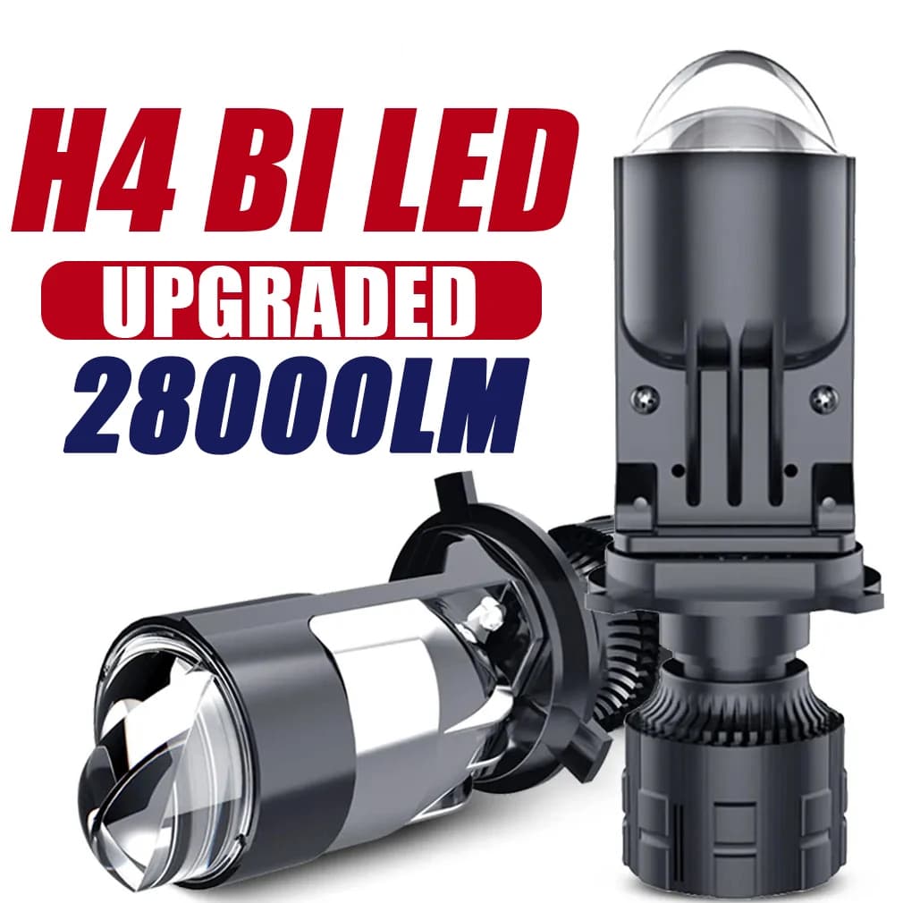 Faróis De Lente H4 160W 90000LM Lâmpada Automática Mini LED 9003 HIB2 Lâmpadas Carro Motocicleta Duplo Projetor Len Auto