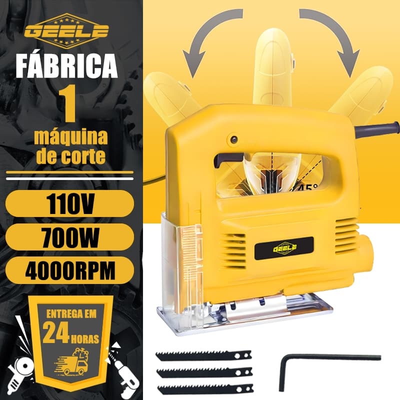 Serra Tico Tico 4000rpm 110V e Acessórios Uso Profissional  cor amarelo