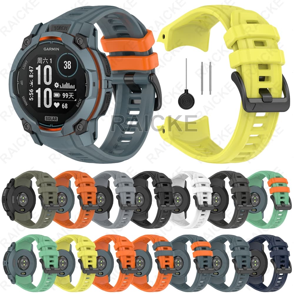 Pulseira De Silicone Durável Para Garmin Instinct 3 solar/amoled 45mm 50mm