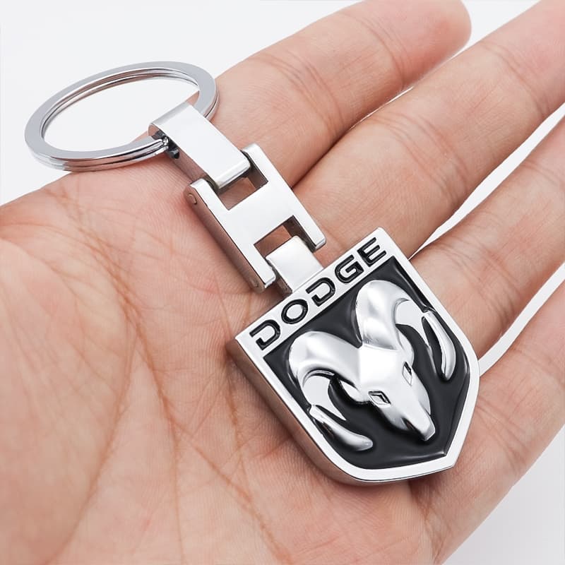 Chaveiro De Carro Metal 3D Logotipo Dupla Face Para Dodge hellcat Viagem JCUV RAM Viper Carregador Durango Challenger SR