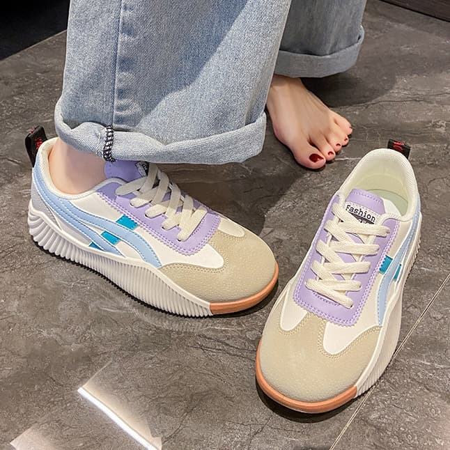 2025 Primavera Versão Coreana Sapatos Casuais Respiráveis Planos Para Mulheres