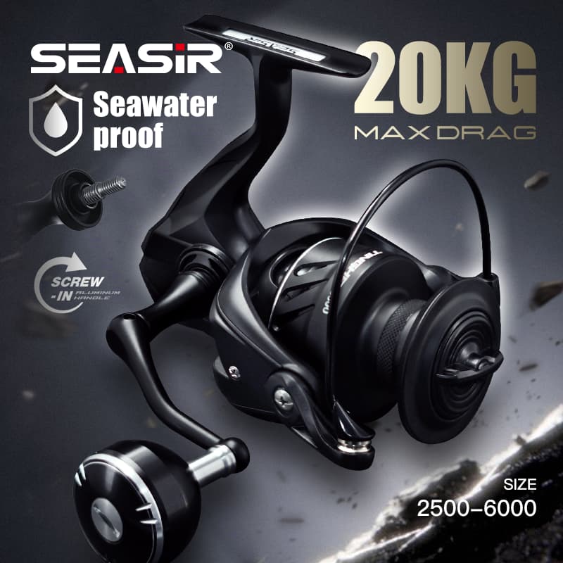SEASIR TINGHE Carretel Giratório 5 + 1BB 2500-6000 Série Max Drag 20KG 5.2 : 1 Alça De Alimentação De Alumínio À Prova D