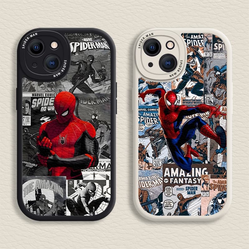 Capa De Super-Herói Para iPhone 16/15/14/13/12/11 Promax Macia Do Homem-Aranha 7/8 Plus/X/XR/Xs Max