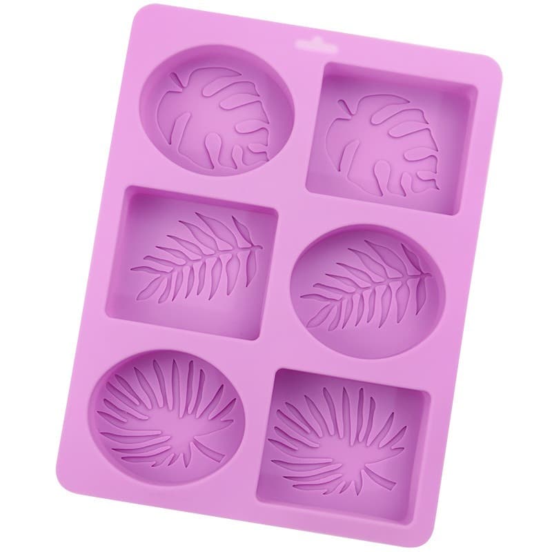 6 Cavidades Oliva De Palma Folhas De Azeitona Arte Artesanal Molde De Sabonete De Silicone , Em Forma De Folha Moldes