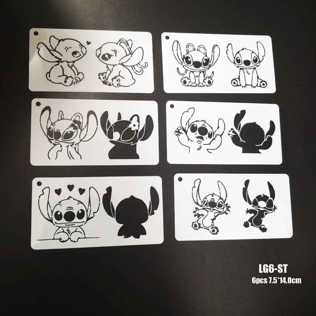 6 PCs PET Stencils para pintura facial DIY maquiagem ferramentas modelo Stencils reutilizáveis