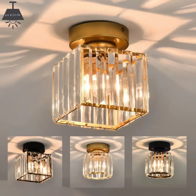 Lâmpada De Teto De Cristal 110/220v Base De Iluminação Doméstica Moderna E Minimalista + Abajur