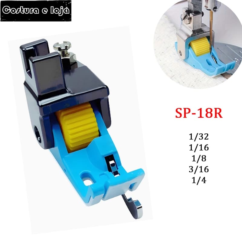 SP-18 Calcador De Rolo De Plástico Lado Direito Para Máquinas De Costura Industriais 0.6/0.5/0.3/0.2/0.1cm