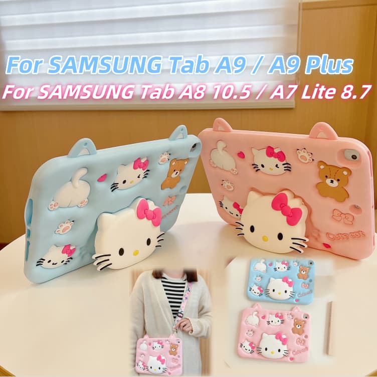 Capa De Mesa Hello Kitty Para Samsung Galaxy Tab A9 Plus A9 + 5G 11 A8 10.5 A7 Lite 8.7 Polegadas S6 10.4 Silicone Table