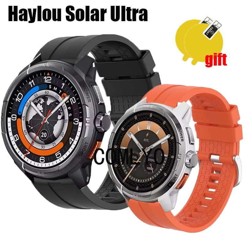 Para Haylou Solar Ultra Pulseira De Smartwatch Relógio Inteligente Silicone Macio Feminino Masculino Banda Filme Proteto