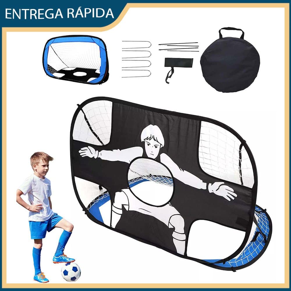 Preto azul treinamento de futebol gol de futebol das crianças portátil dobrável quadro de porta treinamento ao ar livre